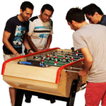 4 players playing on the Bonzini B60 soccer table white background
