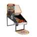 Basketball arcade with basketballs on a white background
