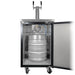 Commercial beer cooler with a 50L keg inside on a white background