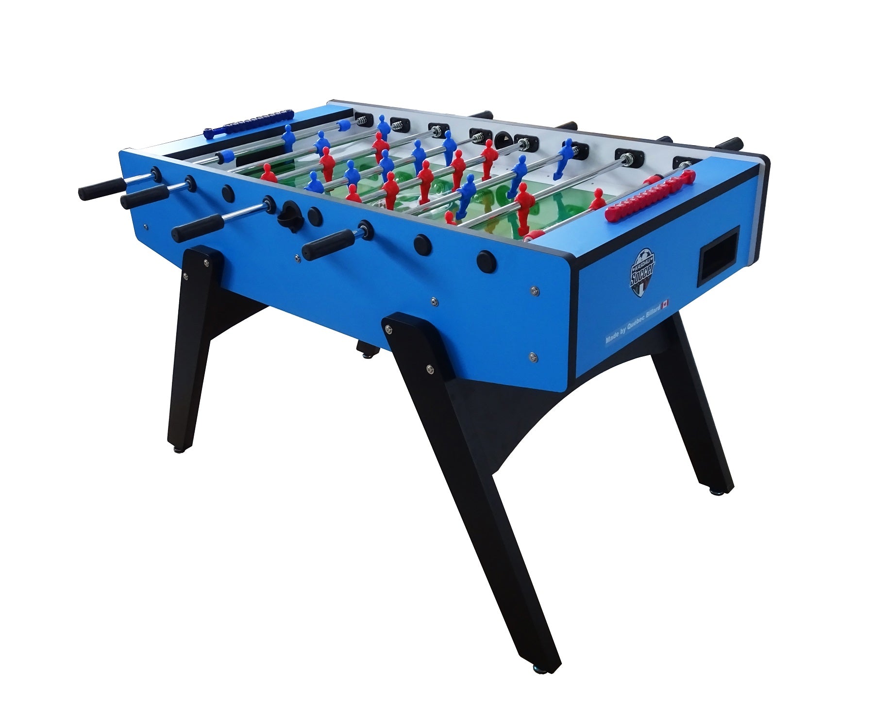 Baby-foot d'intérieur Kasdali Pro bleu, fabriqué en Italie